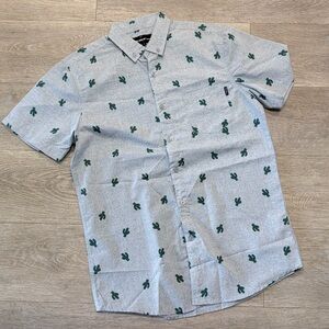 Molokai Men's Gray Shirt with Cactus Design